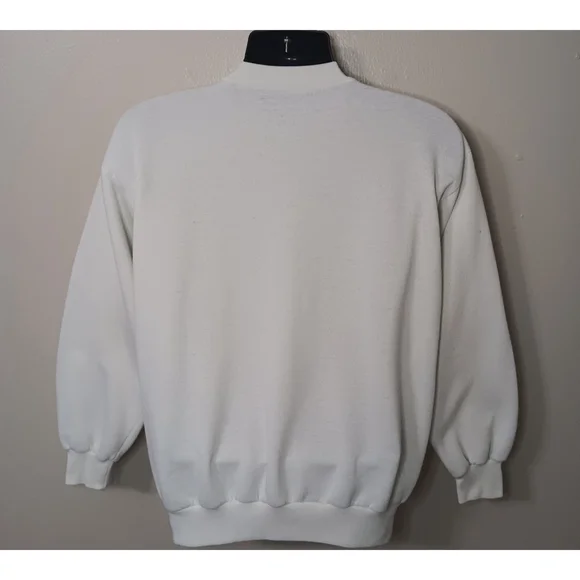 Vintage 80s Reconnaissance Team Adult Large Sweatshirt 1/2 Button White Long Sle - Picture 6 of 8